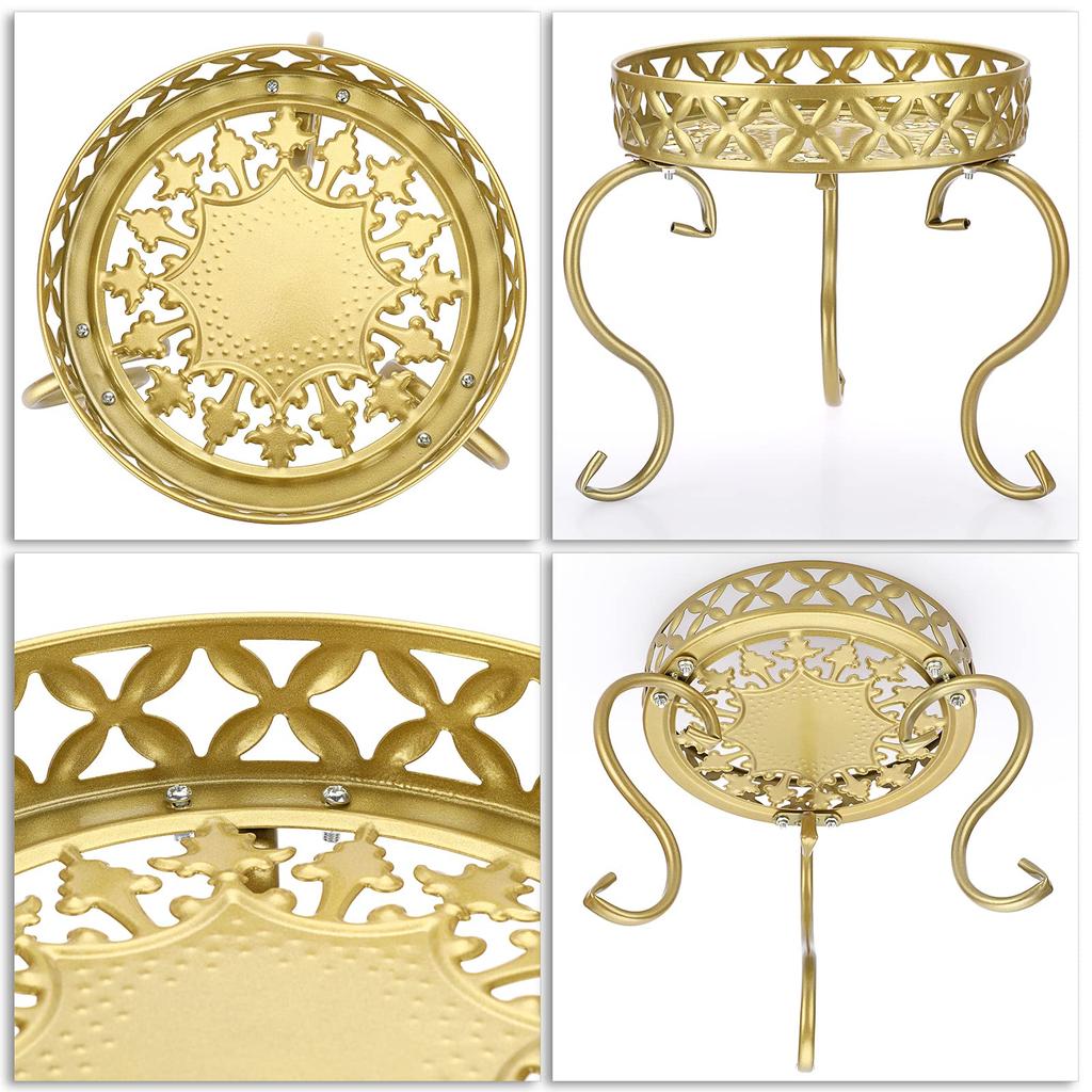 Sumnacon Garnek Doniczka Kwiat Ogród Ogrodnictwo Kwiat Stojak na kwiaty, Stojak, Półka, Żelazo, Antyczny, Stylowy, Półka, Półka, Stojak, Stojak, Wewnętrzny/Zewnętrzny (Złoto)