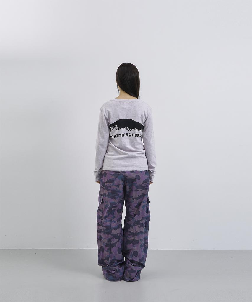 Tansanmageunesyum Nylon Wide Studded Cargo Pants (Camo Purple)