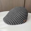 Spring and summer knitted breathable letter small label forward hat women's fashion show face small beret front and back wear forward hat