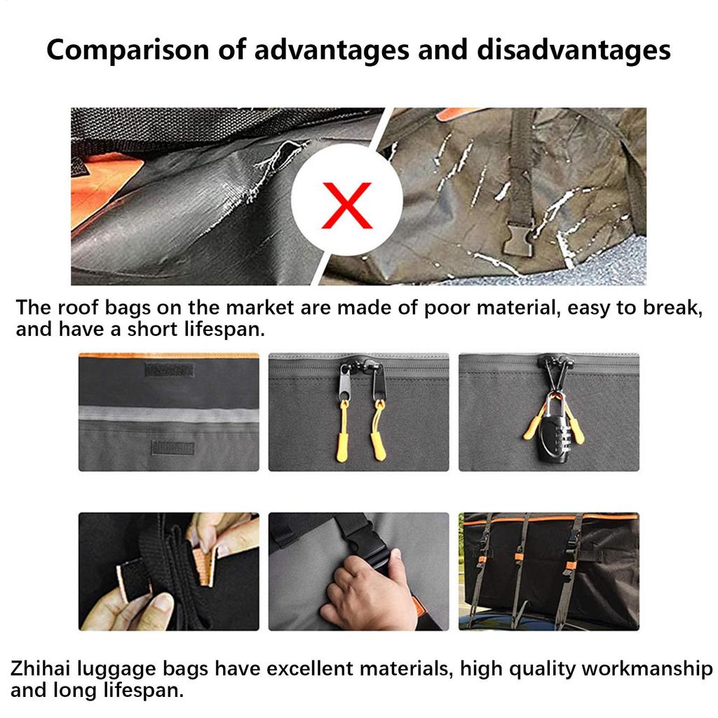 Car Roof Bag Waterproof Luggage Storage Roof Bag Cargo Carrier For SUV Truck Vehicle Travel Camping Road Trip Adventure Family