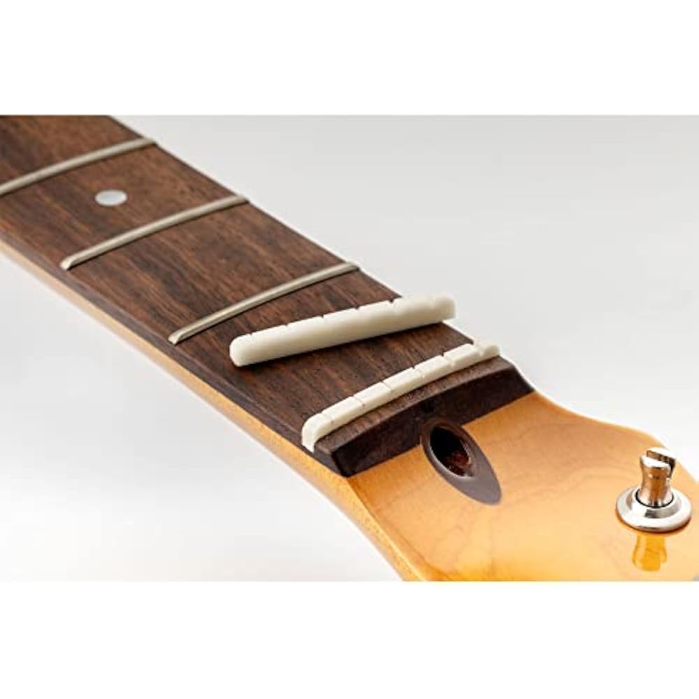 Musiclily 42mm Electric Guitar Ox Bone Nut Grooved Bone Nut Fender for Strat/Telecaster Guitars, ...