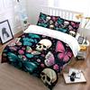 "Skull Butterfly Floral Decor Set" Bedding Set with 1 Duvet Cover 2 Pillowcases Single Double King Queen, Gift
