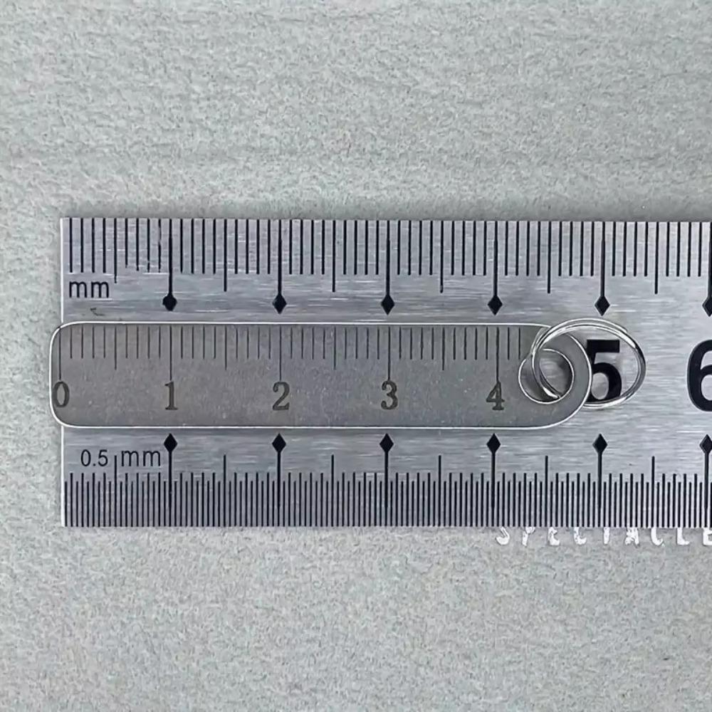 Portable Stainless Steel Mini Ruler Anti Lost Small Size Metal Ruler Keychain Mini Straight Ruler School Supplies
