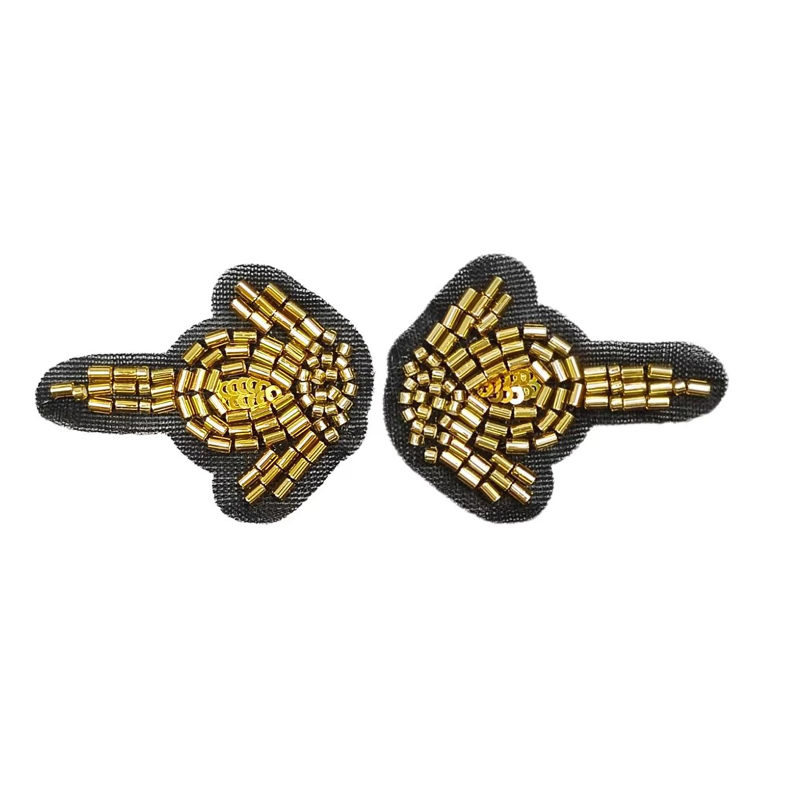 

Unique Beadwork Neck Applique Fabric Patches Sewing On Decors for Adding Charm to Daily Outfit and Theme Parties