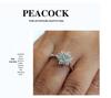 Zhenrong Creative Rhinestone Snowflake Ring, European-American Style, 18K Gold Plated, Rose Gold, Simulated Diamond.