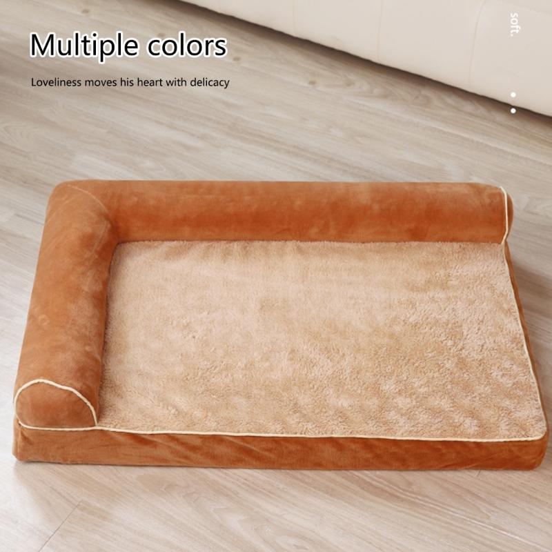 Comfortable Dog Couch Bed with Eggs Shape Foams Double Side Pillows Removable Cover NonSlip Dog Bedding for Winter