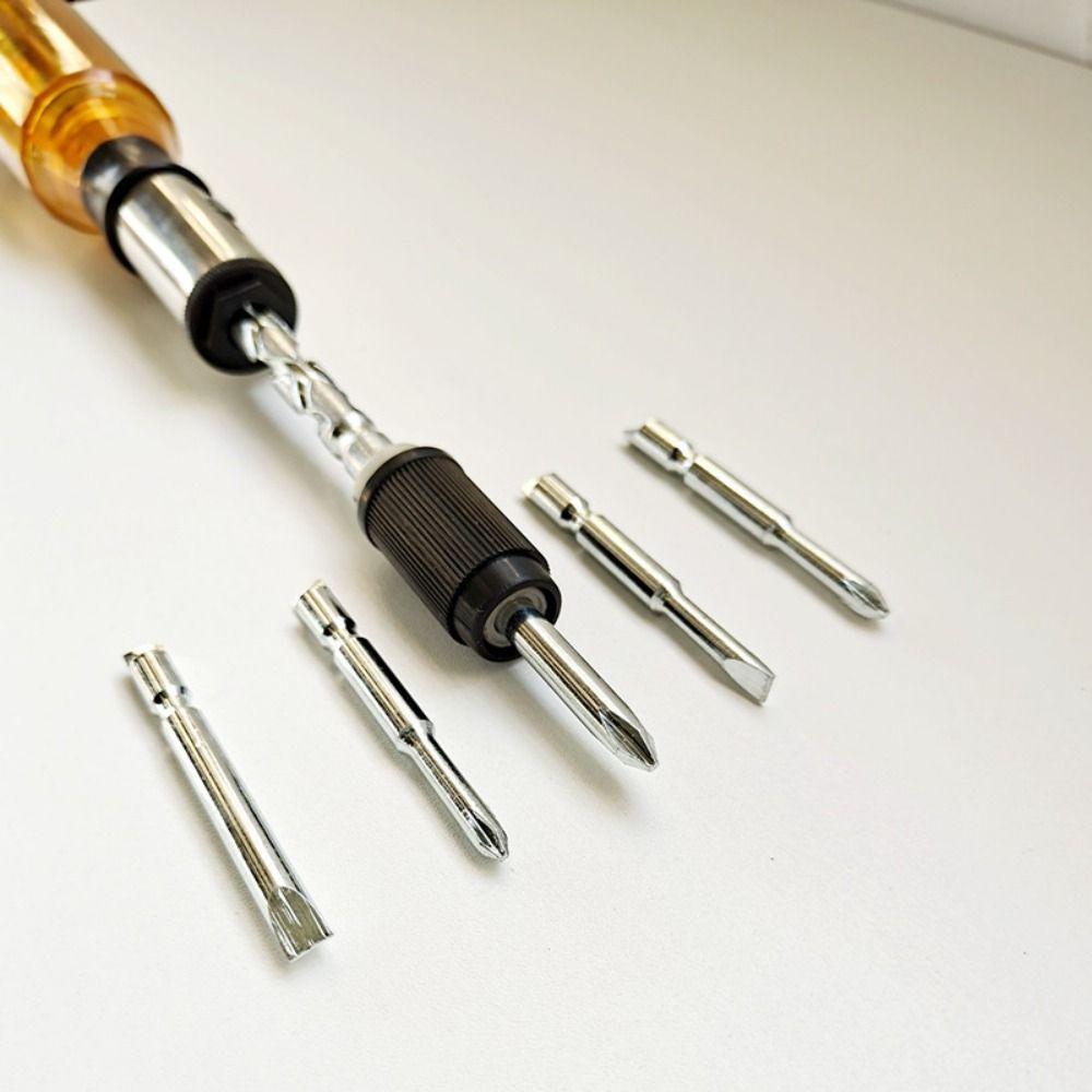Präzisions-Schub-Zug-Ratsche Schraubendreher Drucktyp Wechselbare Köpfe Spiral-Ratsche Schraubendreher Kunststoffgriff Magnetische Bits