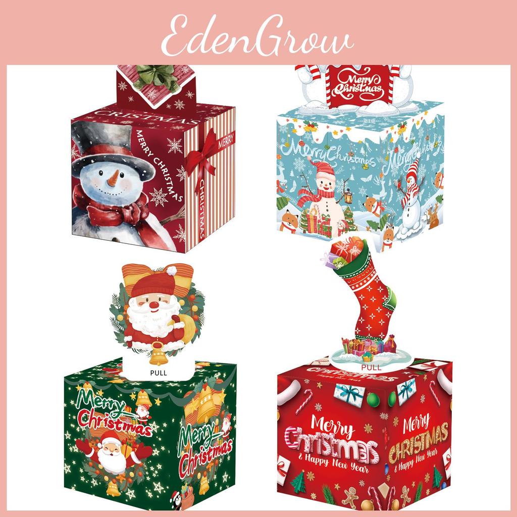 Christmas Themed Pattern Paper Box Set Holiday Decoration Props For Family Gatherings