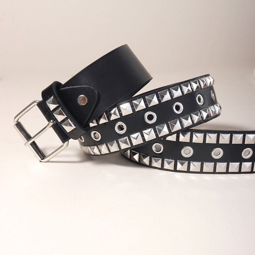 Vintage Rivet Waist Belt Wide Belt Punk Waistband Streetwear Y2K Leather Belt Party