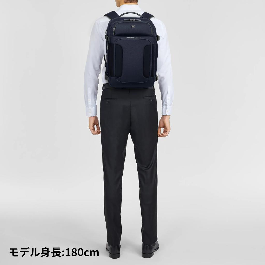 Victorinox Werks Traveler Boarding Bag Backpack with Pockets for a Laptop and an Antibacterial Compression Perfect for Business and Navy Blue 7.0
