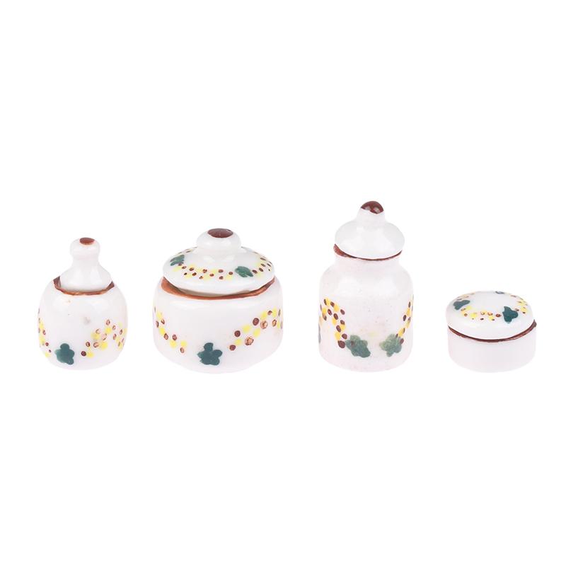 1Setul 1:12 Păpușă Miniatură Ceramică Cutie Condimente Borcan Depozitare Model Bucătărie Decor Jucărie Accesorii Casă de Păpuși