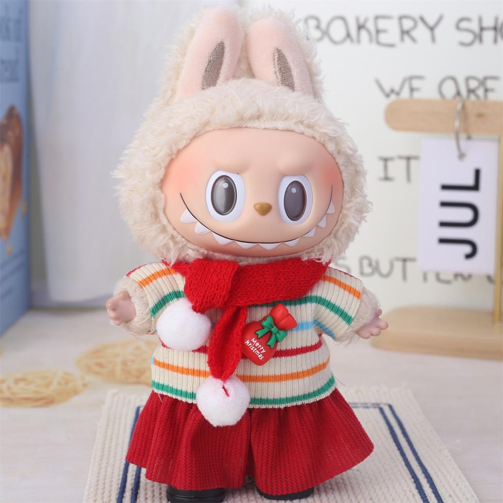 Lapupu 17cm Christmas Doll Clothes: First & Second Gen Sit-Sit Party Sweater