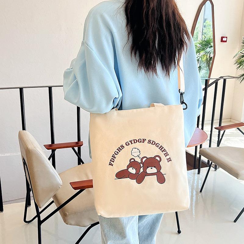 Women's bag canvas bag new shoulder bag fashionable simple messenger bag large capacity