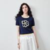 Chuyu Women's Ice Cool Jacquard Knit Round Neck Top