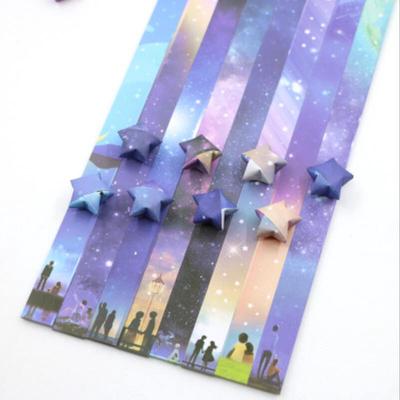 136 X skládací papír Lucky Star Papírový proužek Sky Universe Vzor Origami Craft
