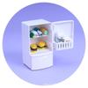 Miniature 1:12 Dollhouse Kitchen Appliance Set - Refrigerator & Supermarket Accessories