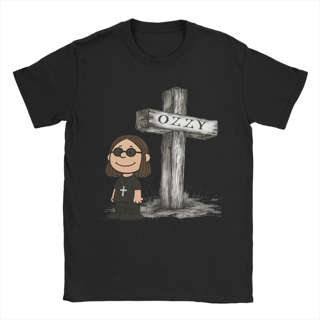 Novelty Ozzy Osbourne Logo T-Shirts for Men Round Neck Pure Cotton T Shirt  Short Sleeve Tee Shirt Plus Size Clothes