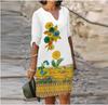JPNTKY Fashion Summer Spring 1/2 Sleeves V-Neck Casual Dresses