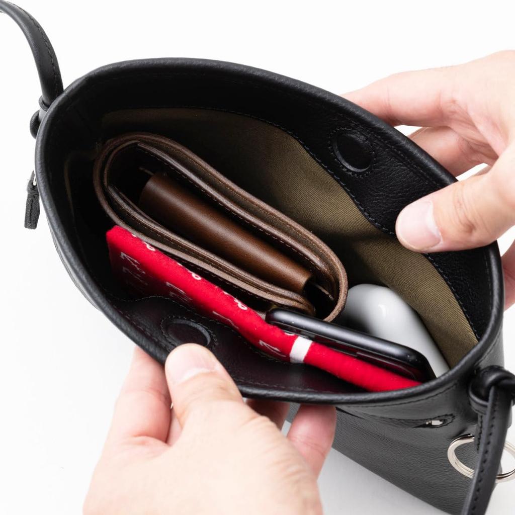 Sacoche Bag Genuine Leather Leather Small Thin Compact Unisex Made In Japan Brown Brown [ART BROWN] Men's