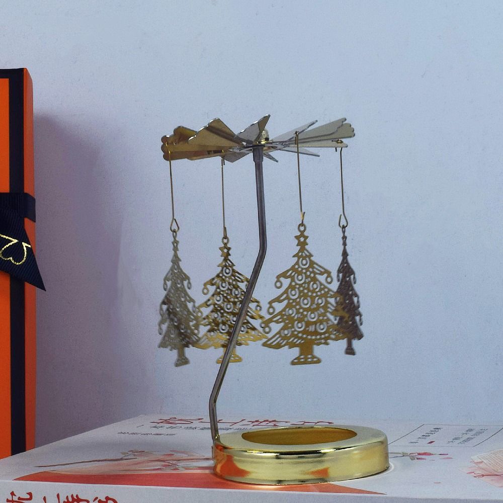 Stainless Steel Carousel Candle Spinner Particular Spinning Design Festival Home Decor Rotating Candle Holder