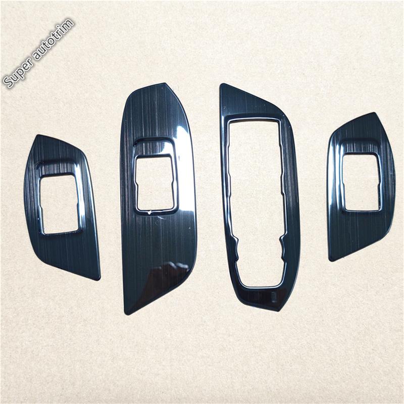 Car Inner Door Armrest Window Glass Lift Switch Button Panel Cover Trim Stainless Accessories For Chevrolet Equinox 2017 -