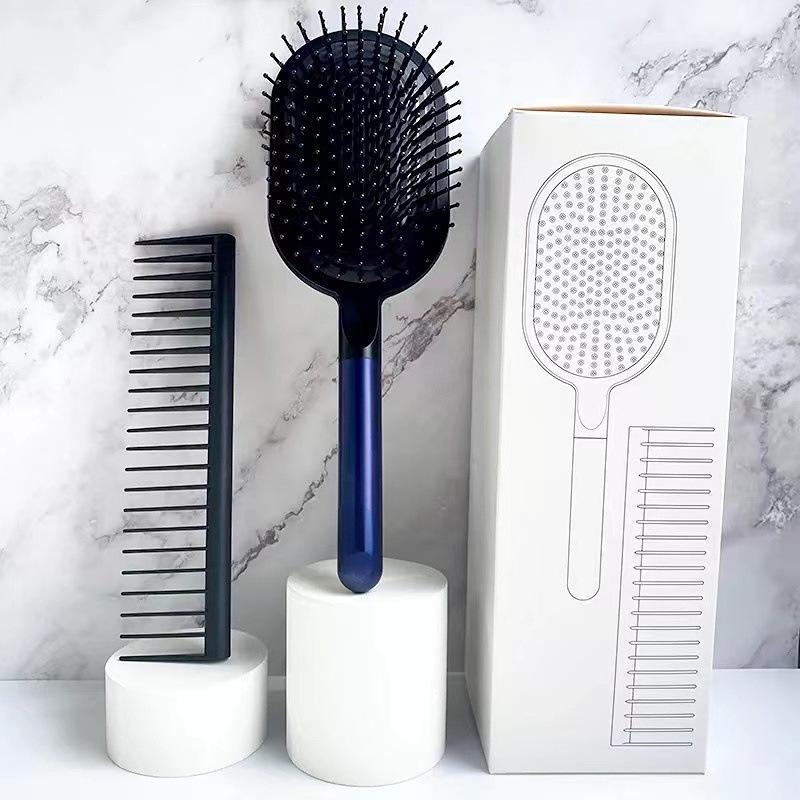 

Douyin Anti-Static Fluffy Hair Cushion Comb Set: Girls Massage & Air Cushion Comb, 2 Pieces.