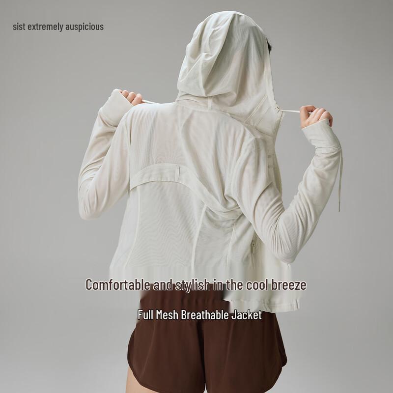 Gigt Women s Breathable Mesh Hooded Yoga Jacket M