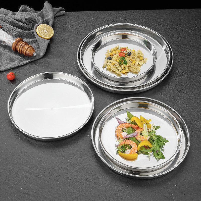 ZLIII 26cm Stainless Steel Round Shallow Plate