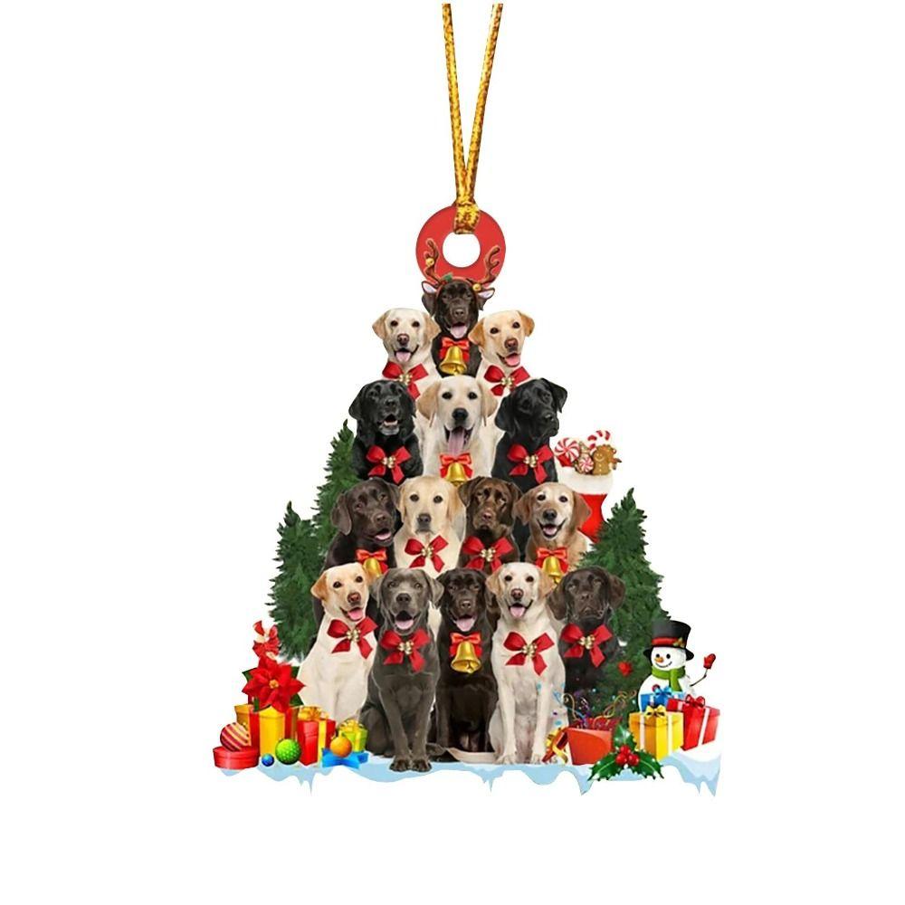 

2D Christmas Tree Ornament Decorative Christmas Decorations Dog Christmas Tree Pendant Holiday Dog Pendant