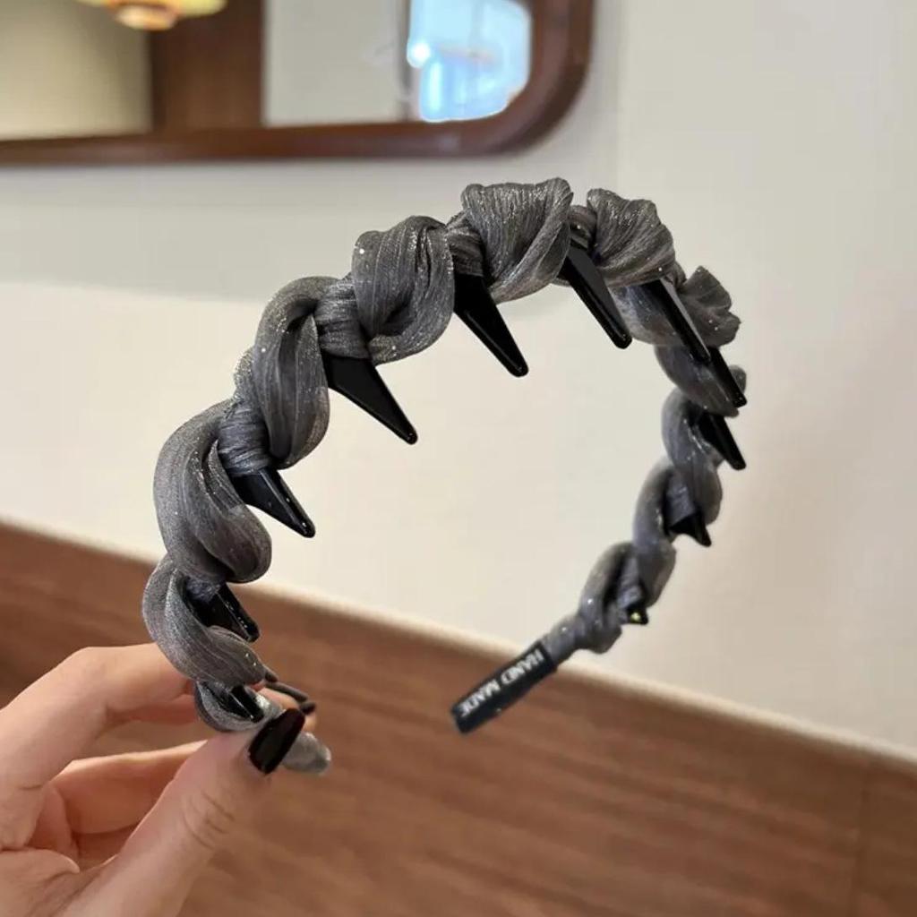 Luxuriöses gewelltes Stoff-Stirnband für Frauen - Rutschfest, hochkroniges Haaraccessoire zum Gesichtwaschen
