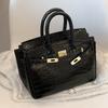 Elegante Handtasche mit Krokodilmuster für Damen Stilvolle Vielseitige Kelly Tote Bag in Schwarz Khaki Gelb Rosa Und Weiß