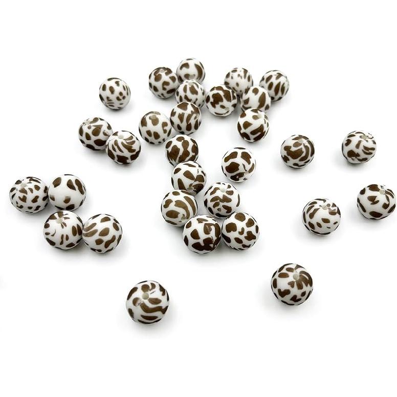 12Pcs Silicone Cross Beads Silicone Focal Beads Mix Color Cross Shaped Beads Focal Beads for Pens Flat Loose Spacer Beads for Keychain Making brown milk