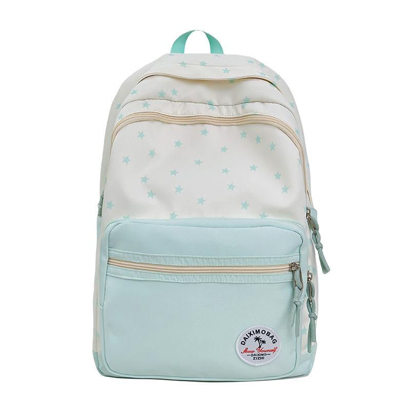 Cross-border Star Print Junior Backpack: Large, Lightweight, Simple and Casual.