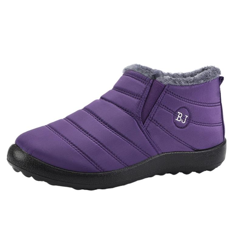 Large Size Cotton Boots, Winter Fleece-lined Thickened Fashion Snow Boots, Men's and Women's Couples' Waterproof and Non-slip Cotton Shoes for Women.