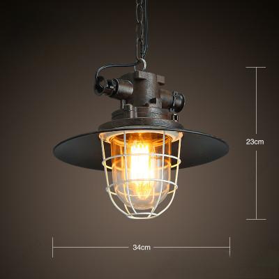 Creative Retro Simple LED American Wrought Iron Pot Chandelier Hotel Bar Restaurant Coffee Shop Decorative Lighting.