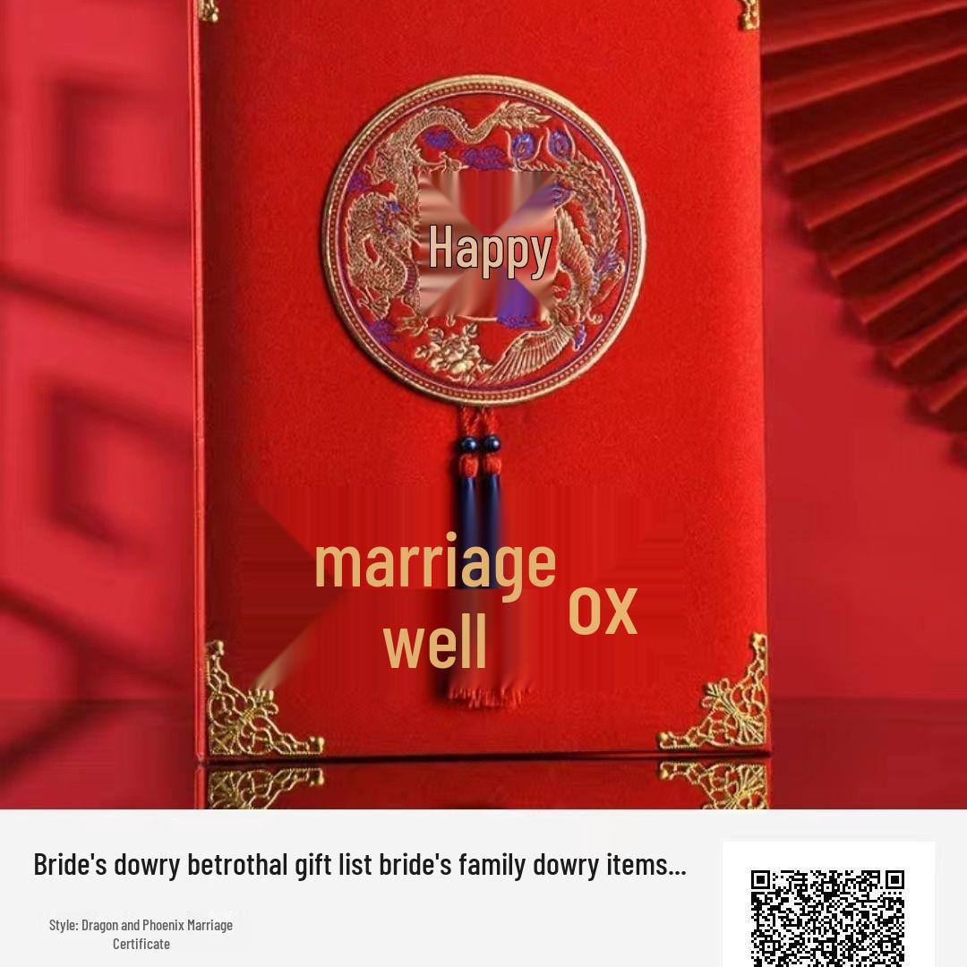 

Свадебный приданый «Дракон и Феникс»: Свидетельство о браке, Подарок и Список вещей невесты