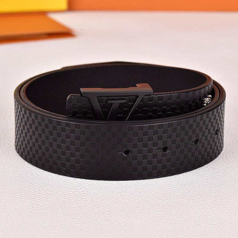 Herren Jugend Gürtel aus echtem Leder mit Karomuster und glatter Schnalle - Stilvoller Rindsleder Hüftgürtel für trendige Looks