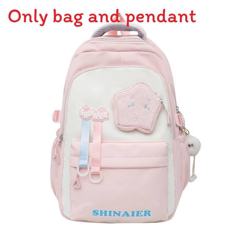 Youthful Style Nylon School Backpack With Color Blocked Cute Letter Star Print For Teens