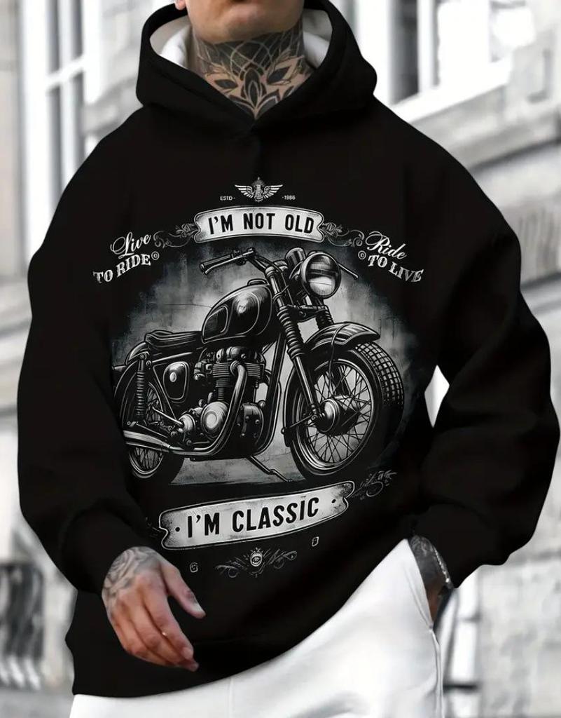 Herren Hoodie mit langem Ärmel, 3D Digital Bunte Serie