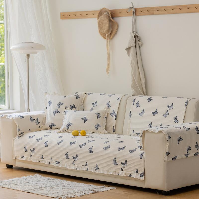 

Cotton Sofa Cushion, Universal In All Seasons, Non-Slip Girl S Wind Seat Cushion, Butterfly New Sofa Cover, Cover Cloth, Backrest Towel 70*70cm