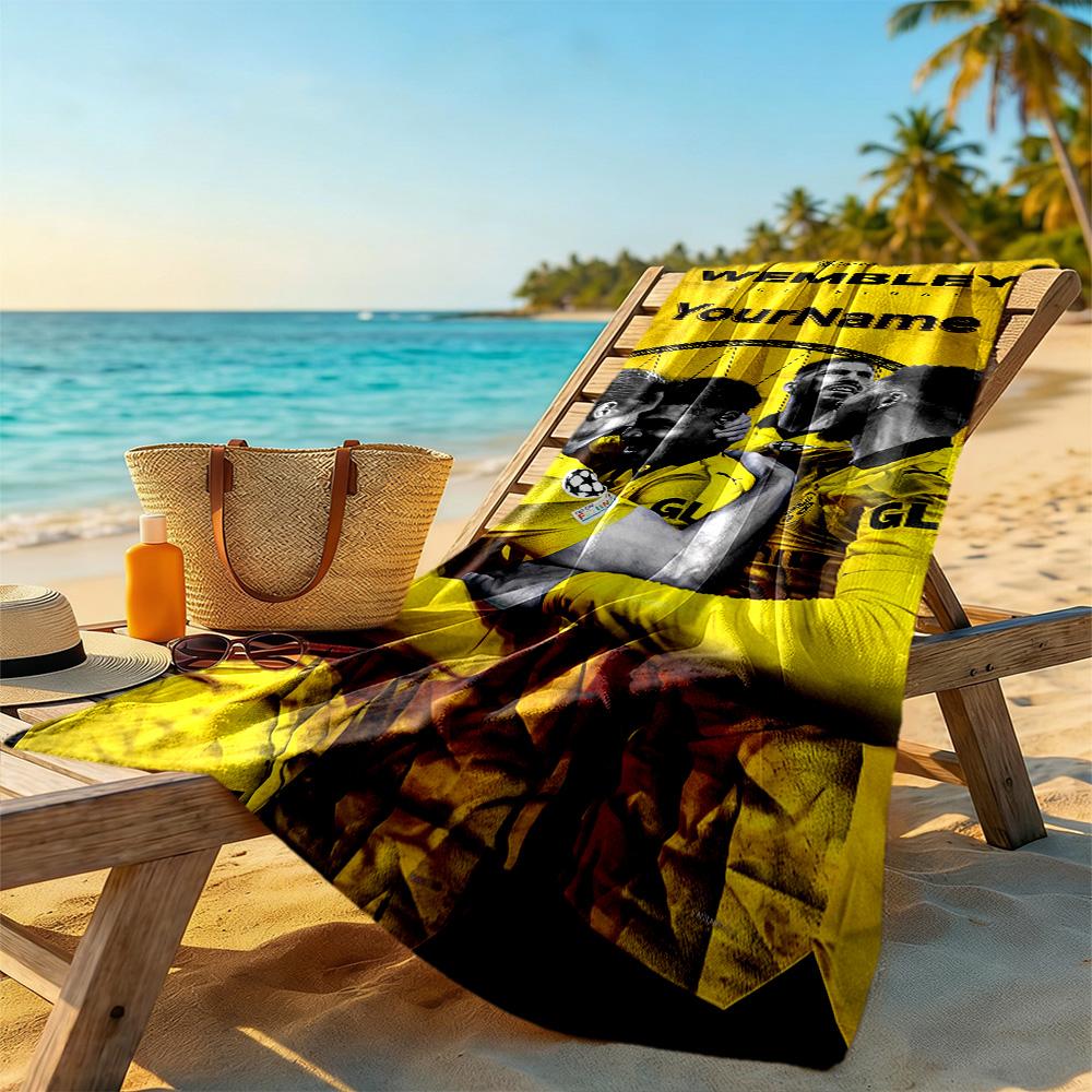 Borussia Dortmund Customized Name Beach Towel Super Soft Microfiber Quickdry Fabric Portable for SwimmingBeachCamping Travel Beach AccessoriesGym