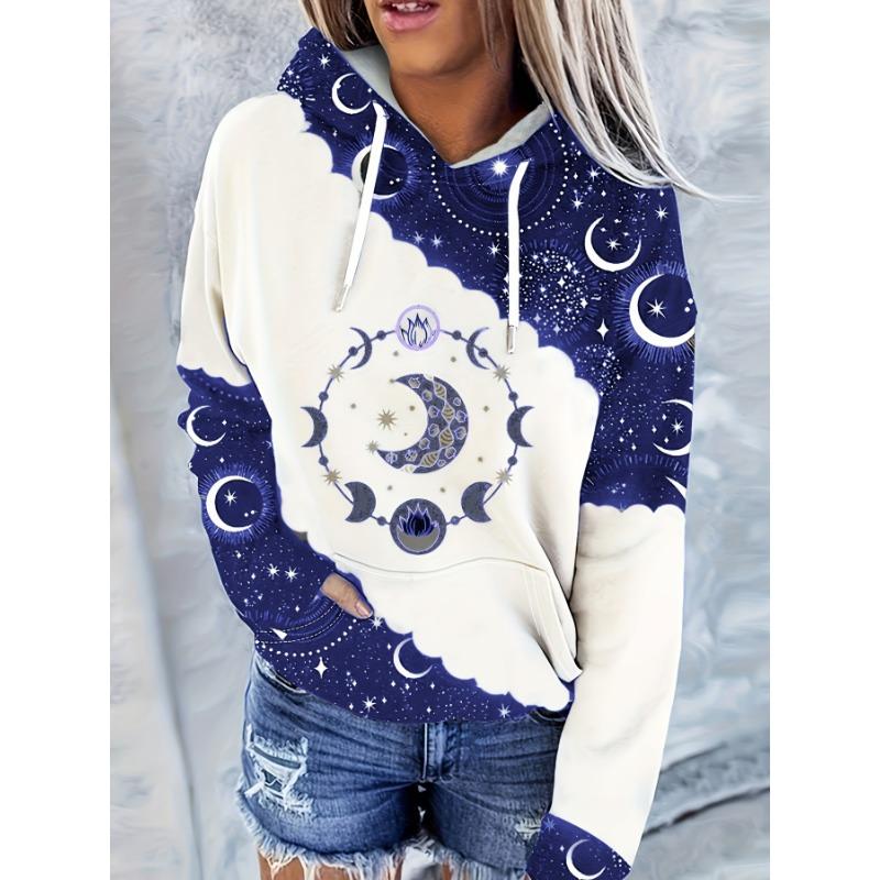 Women'S Casual Fashion Hooded Sweatshirt, Western Ethnic Style Vintage Print Women'S Top