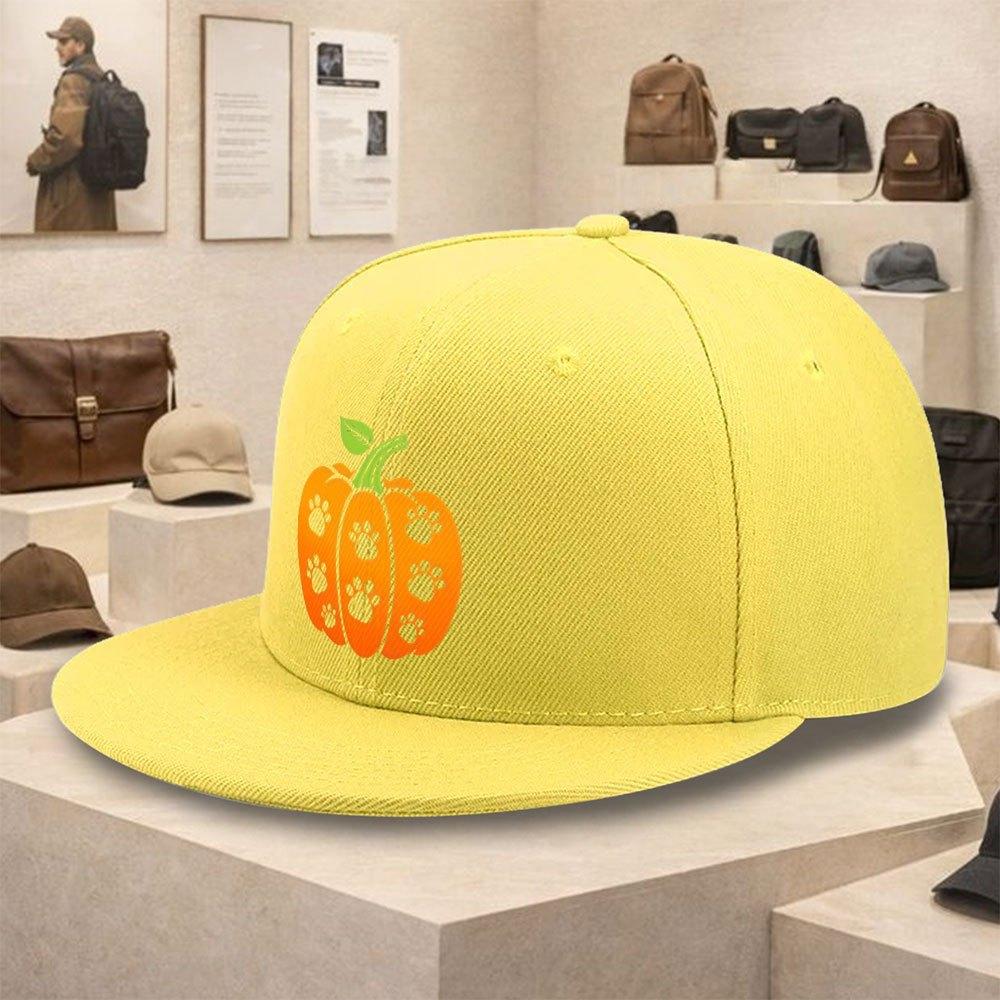 Paw Print Pumpkin Dog Lover Halloween Baseball Cap Adjustable Polyester Casual Street Style Hiphop Snapback