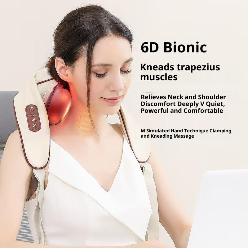 Hands-Free Neck Massager with Heat, Ideal for Office, Travel, and Relief