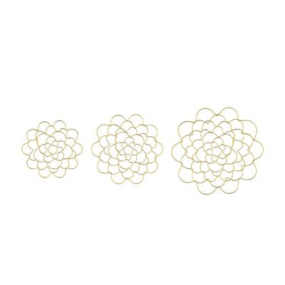 M-Modern-3 PCS Flower Arranger Holder, Floral Arrangement Holder Bouquet Twister Flower Lid Supplies Reusable Gold Metal