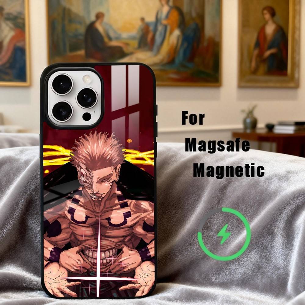 R-Ryomen S-Sukuna J-Jujutsu Kaisen Phone Case For iPhone17,16,15,14,13,12,11 Plus,Pro Max Magnetic For Magsafe Wireless Charging