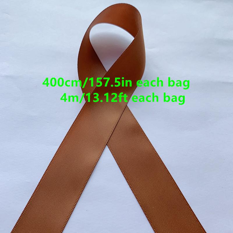 4m/13.12ft Each Bag Wide 2.5cm/0.98in Double Face Satin Ribbons Handmade DIY Sewing Trim Craft Webbing Clothing Hair Gift Wrapping Tie Home Festival