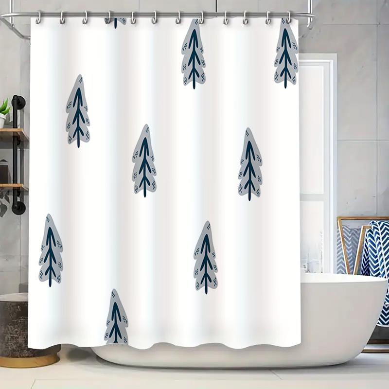 

Modern Christmas Tree Pattern Bathroom Shower Curtain Waterproof Polyester Decoration for Home Bath Accessories 90x180cm