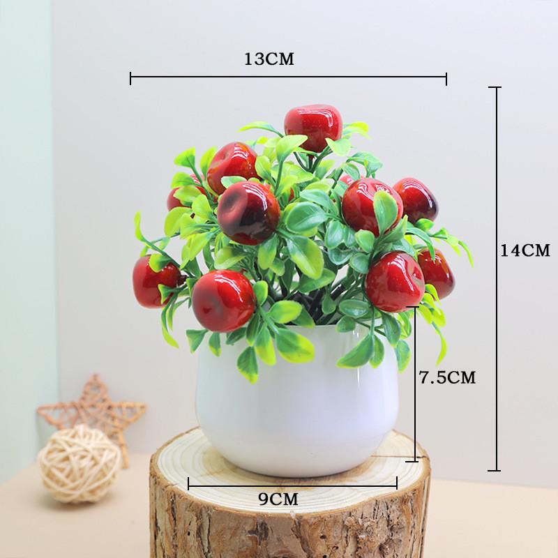 Simulated Green Plants Apples Oranges Cherries Potted Plants Desktop Plant Decor