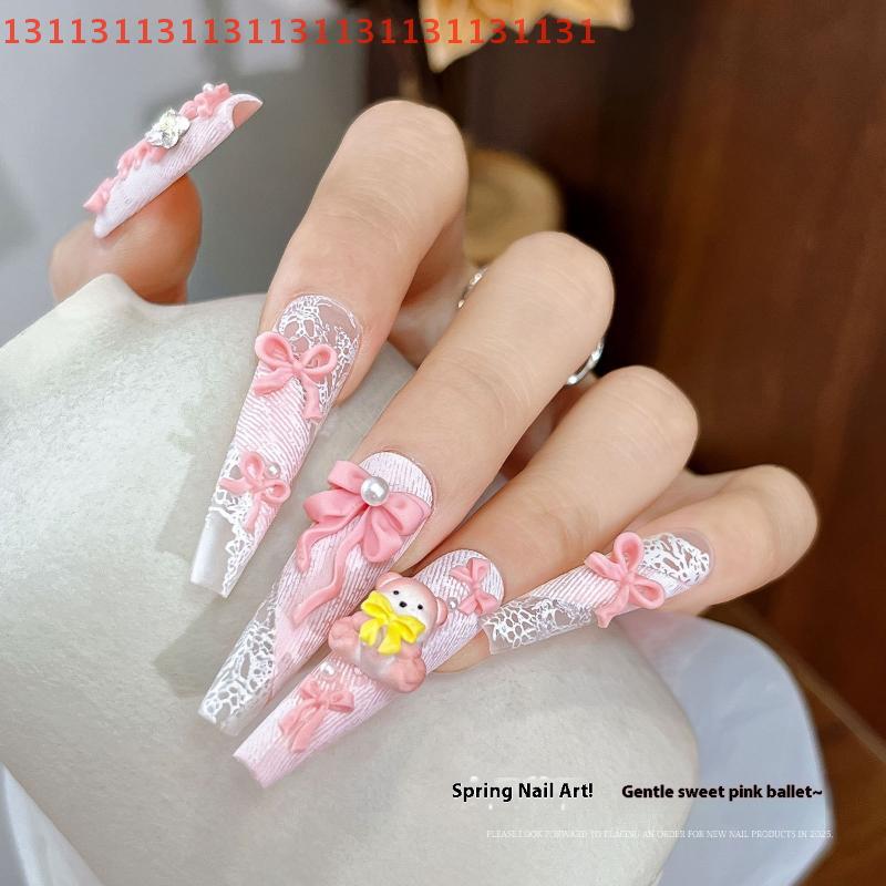 Nail Art Templates DIY Manicure Tools Cartoon Rabbit Bow Nail Silicone Mold, Nail Art Stamp Relief, Nail Decoration Accessories